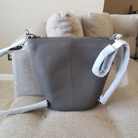 AllSaints Fetch Mink Grey Backpack NEW - Picture 3 of 16